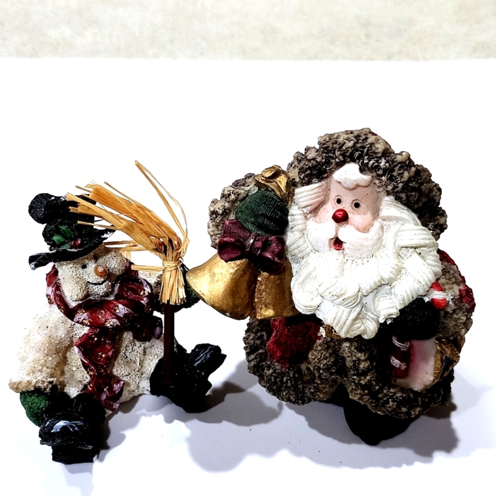 Set of Santa and Snowman Figurine Christmas XMAS Decor